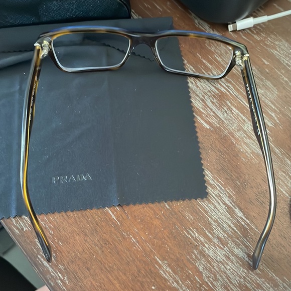 Prada VPR 16M ZXH-101 denim tortoise eyeglasses with cloth and case - Picture 9 of 16